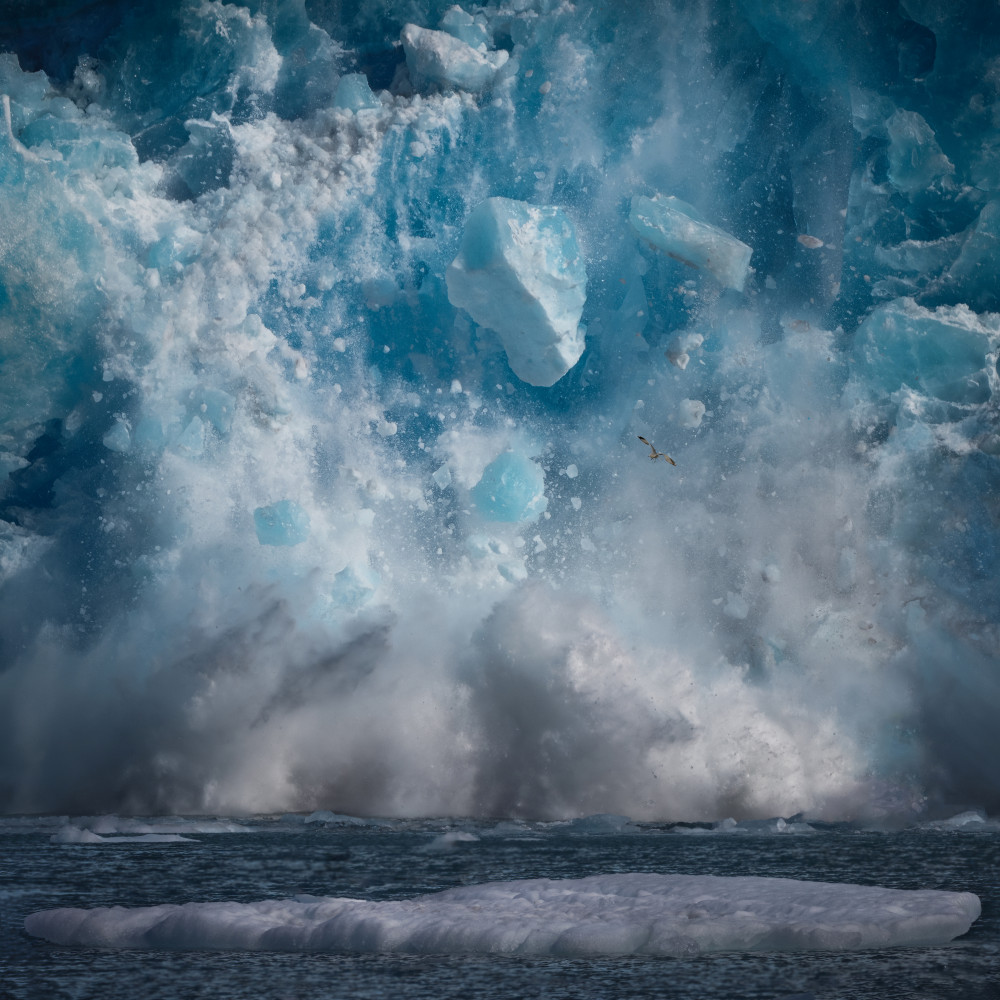 Glacier Calving Splash by Leah Xu — canvas wall art