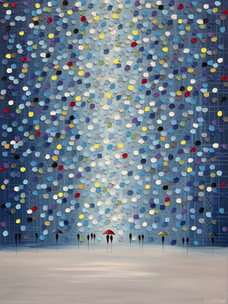 Romantic City Rain by Ekaterina Ermilkina — canvas wall art