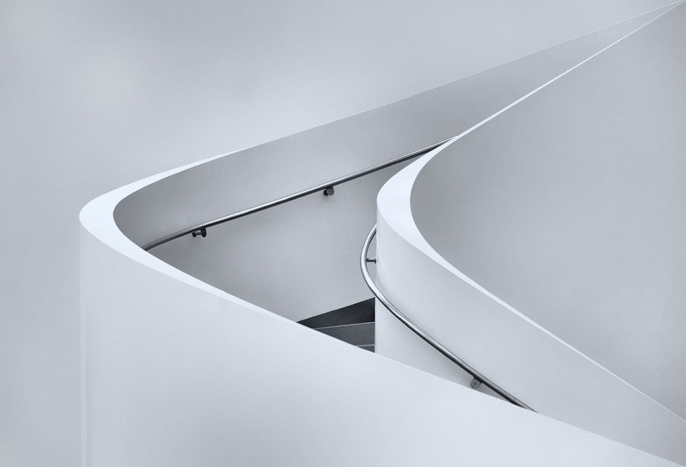 Modern Curved Staircase by Jeroen van de Wiel — canvas wall art