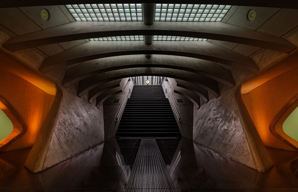 Modern Architectural Passage by Michiel Hageman — canvas wall art