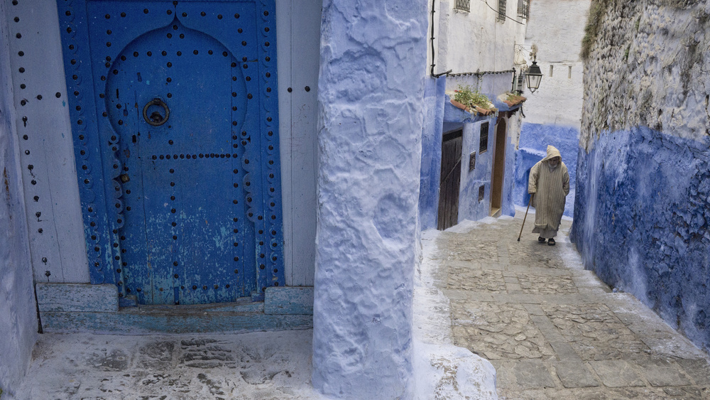 Chefchaouen Blue Alley by Andrei Nicolas - The Traveler — canvas wall art