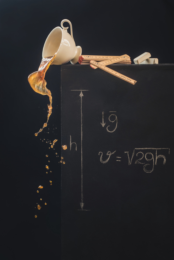 Falling Tea Physics by Dina Belenko — canvas wall art