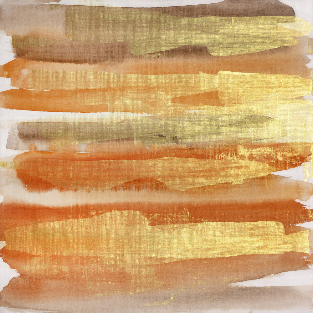 Golden Abstract Strokes by Teodora 'Teo' Guererra — canvas wall art