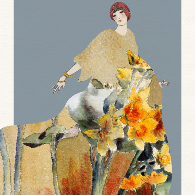Golden Floral Woman