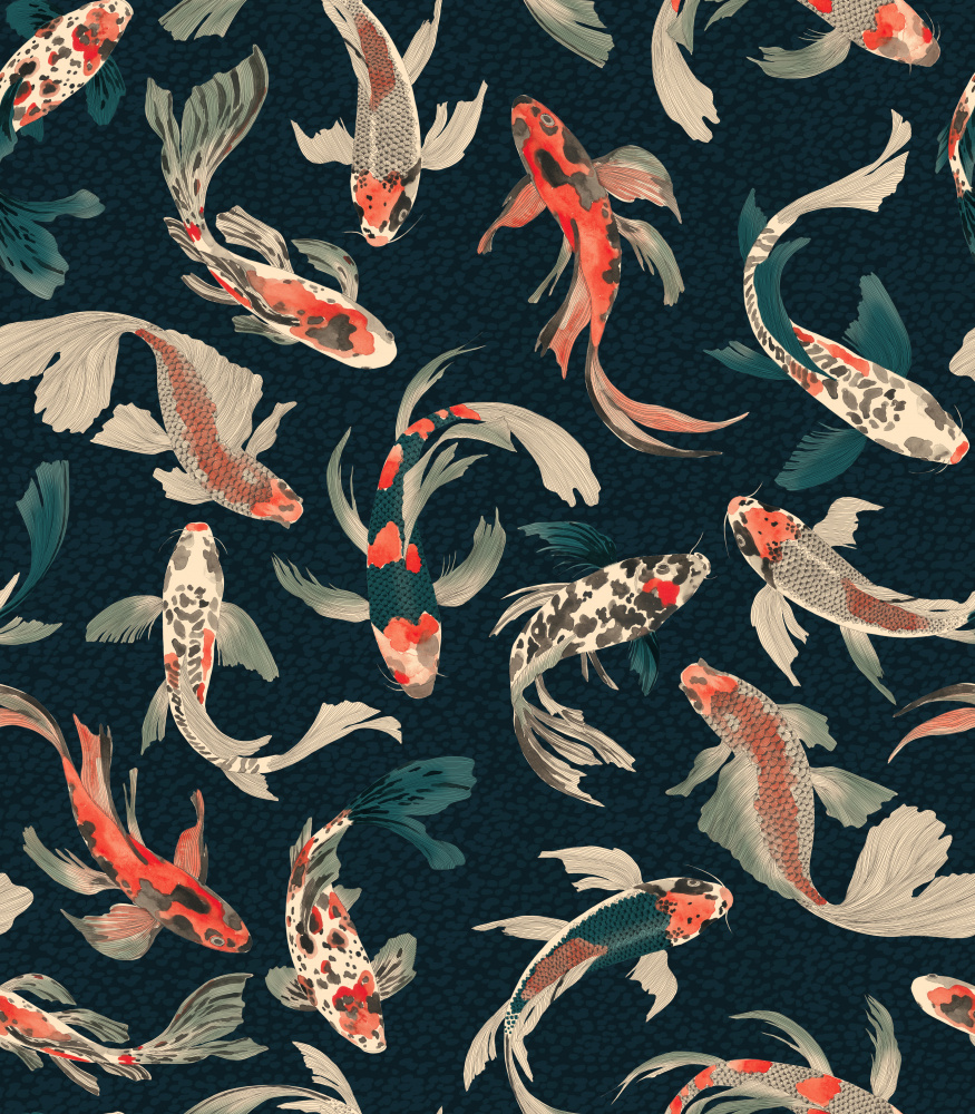 Elegant Koi Flow by Hendon Lane — canvas wall art