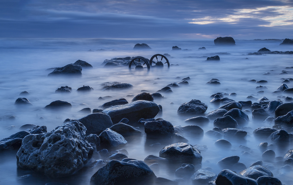 Misty Ocean Wheels by Daniel Springgay — canvas wall art
