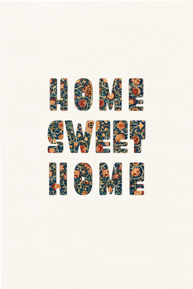 Floral Home Sweet Home by Wild Violets — canvas wall art