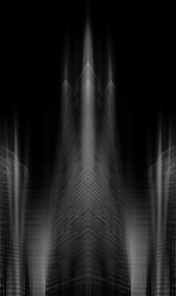 Futuristic Cityscape Lines by Oussama Mazouz — canvas wall art
