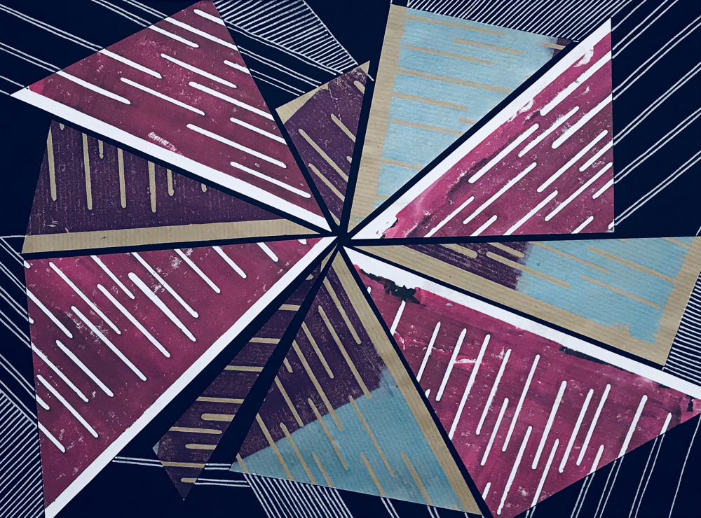 Modern Geometric Triangles by kellymariesmith — canvas wall art