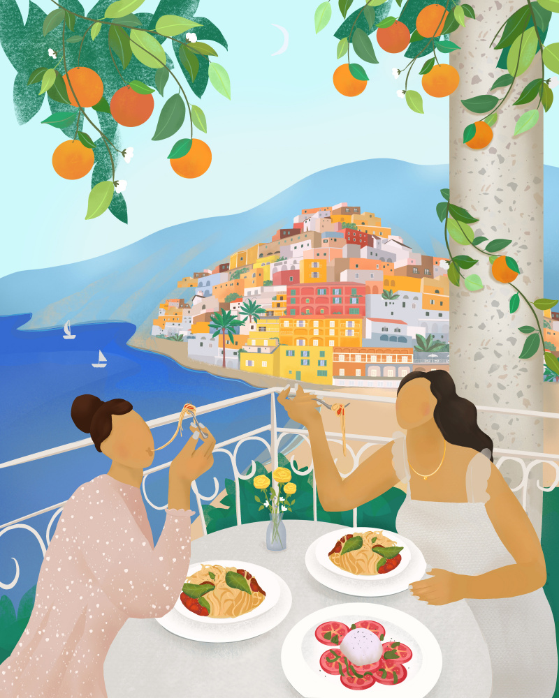 Girls in Positano by Petra Lizde — canvas wall art