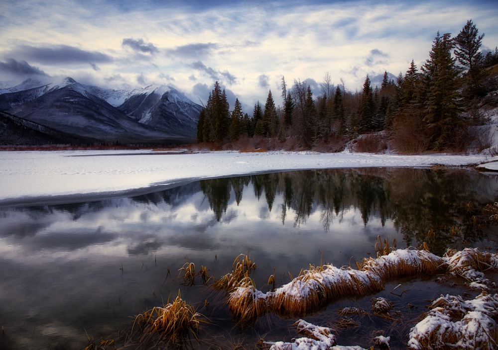 Peaceful Winter Reflection by Atul Chopra — canvas wall art