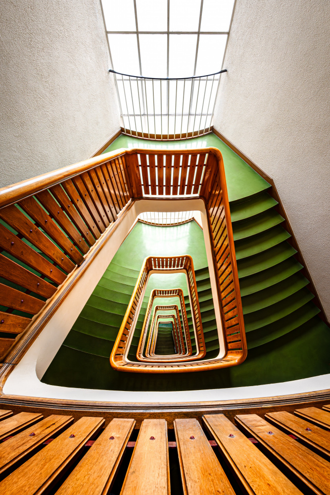 Infinite Spiral Staircase by Hervé Loire — canvas wall art
