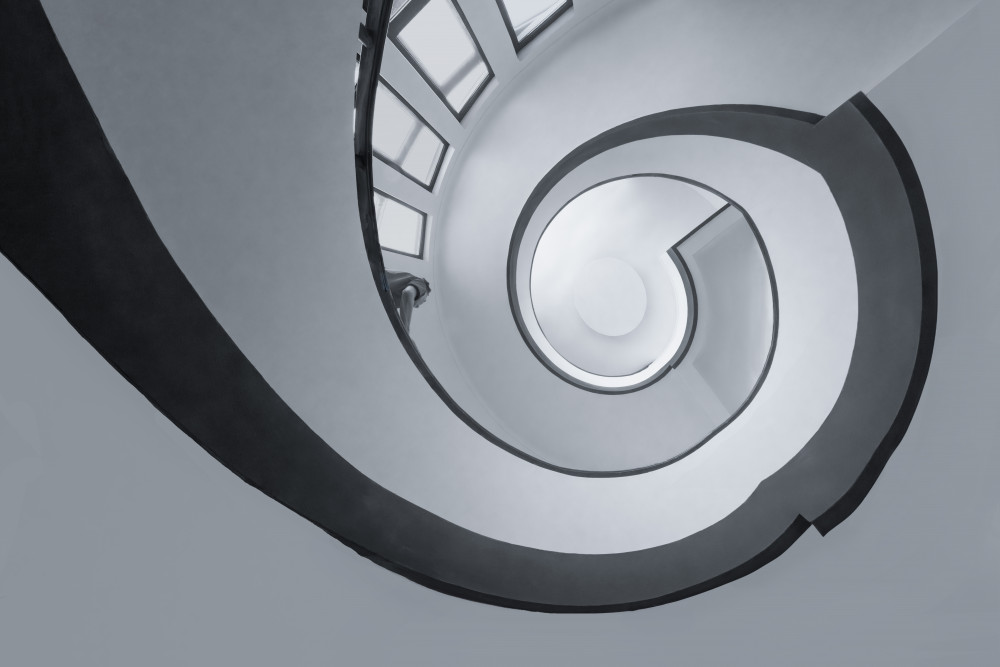 Modern Spiral Staircase by Leah Xu — canvas wall art