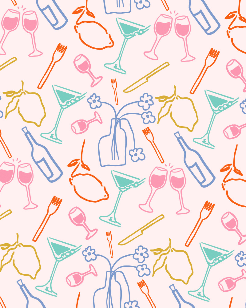 Happy Hour Doodles by Kintsugi99 — canvas wall art