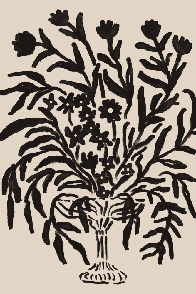 Elegant Black Bouquet by Melloi Art Prints — canvas wall art