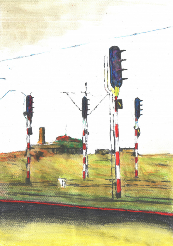 Railway Signals Field by Kulik — canvas wall art