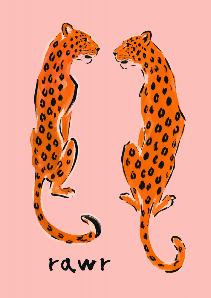 Playful Pink Leopards by Patryk Krygowski — canvas wall art