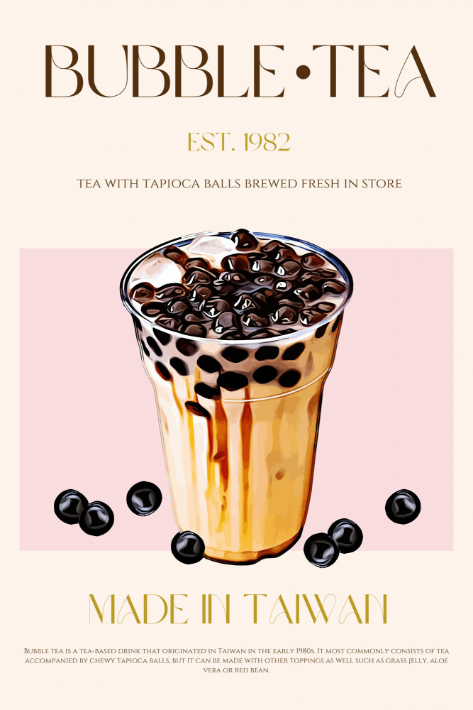 Taiwan Bubble Tea by Nazma Khokhar — canvas wall art