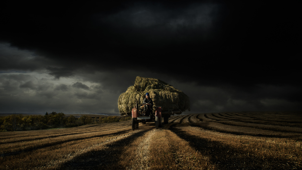 Farmer Under Stormy Sky by Shu-Guang Yang — canvas wall art