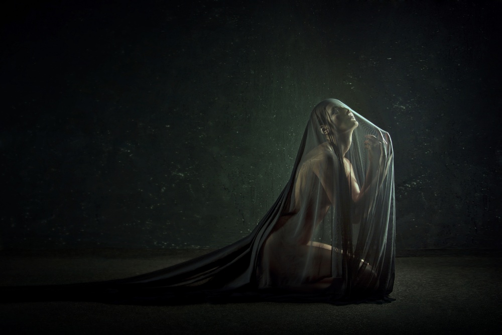 Veiled Contemplation by Angelina Goncharova — canvas wall art