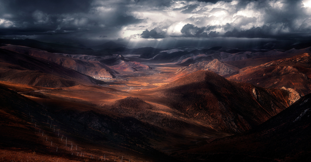 Dramatic Mountain Valley by Selions(陈磊) — canvas wall art