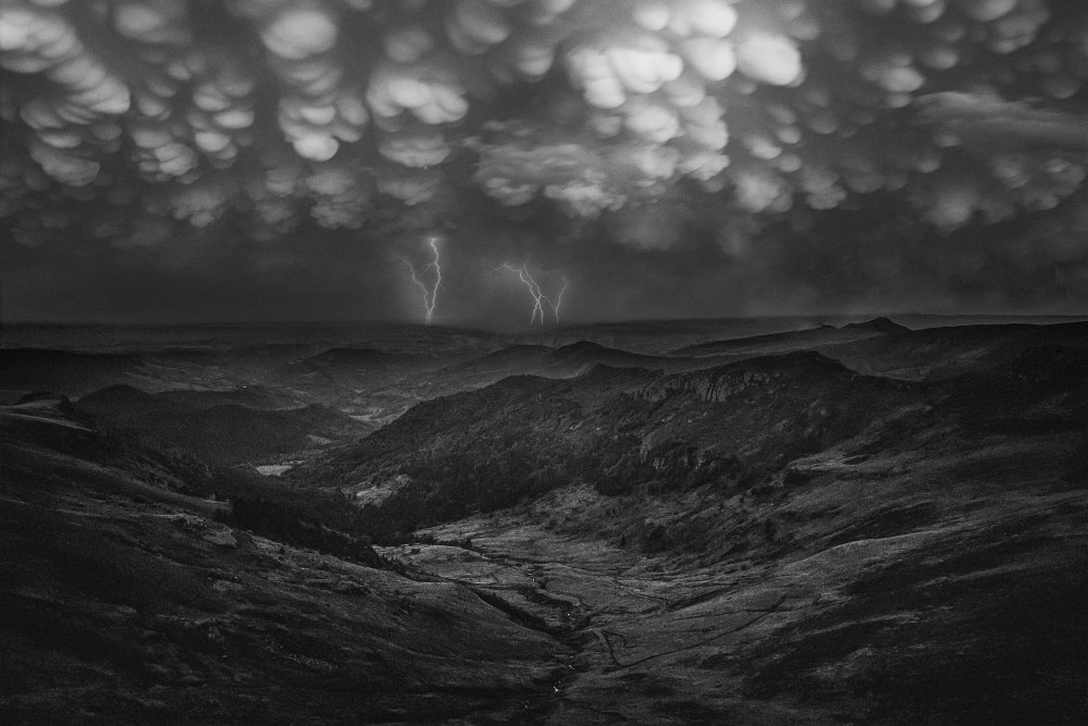 Stormy Mountain Landscape by Manu Allicot — canvas wall art