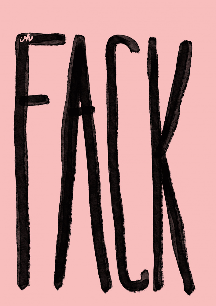 Oh Fack Typography by Ute Arnold — canvas wall art