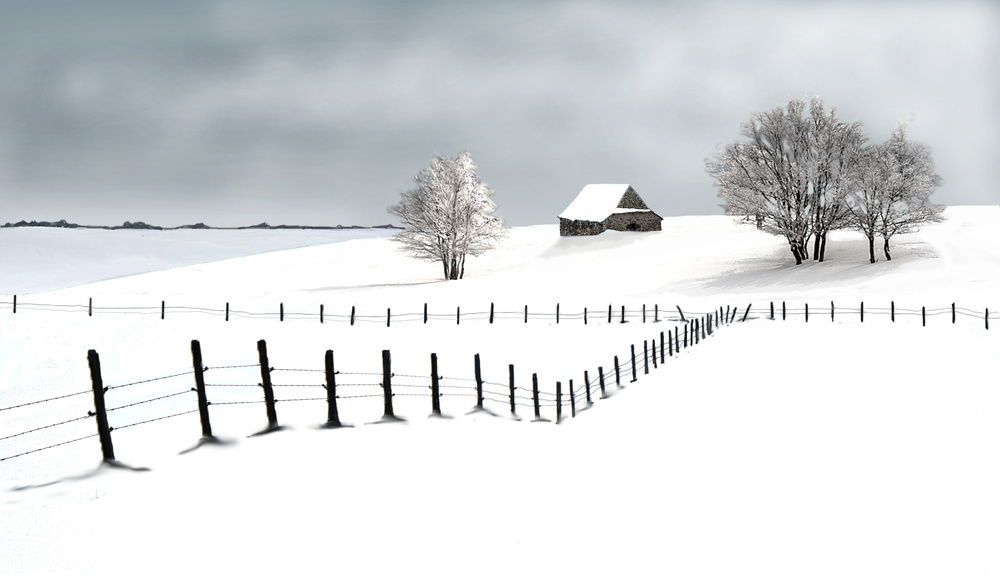 Peaceful Winter Landscape by Pierre Bacus — canvas wall art