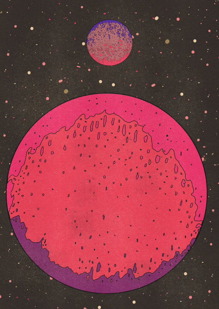 Pink Planets Above by Nicholas — canvas wall art
