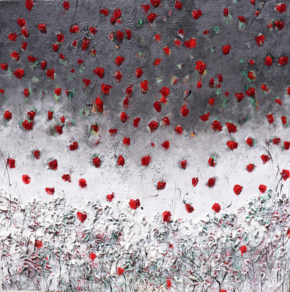 Silver Poppies Bloom by Donatella Marraoni — canvas wall art