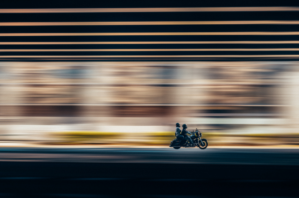 Motorcycle Motion Blur by Yuzo Fujii — canvas wall art