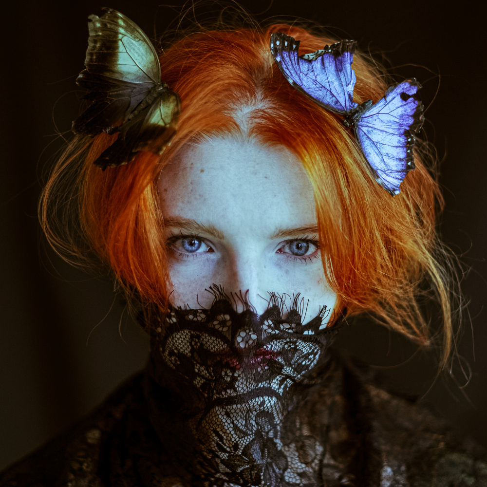 Ethereal Redhead Butterflies by Barbora Biňovcová — canvas wall art