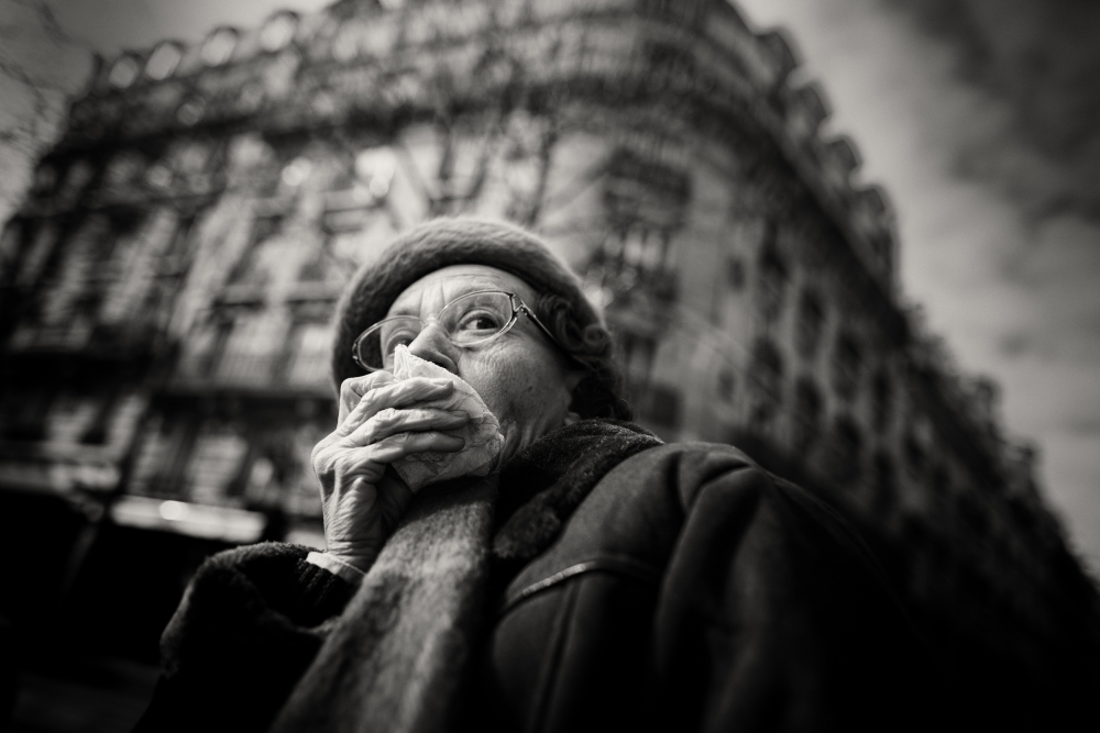 Pensive Woman Paris Street by Christophe Debon — canvas wall art