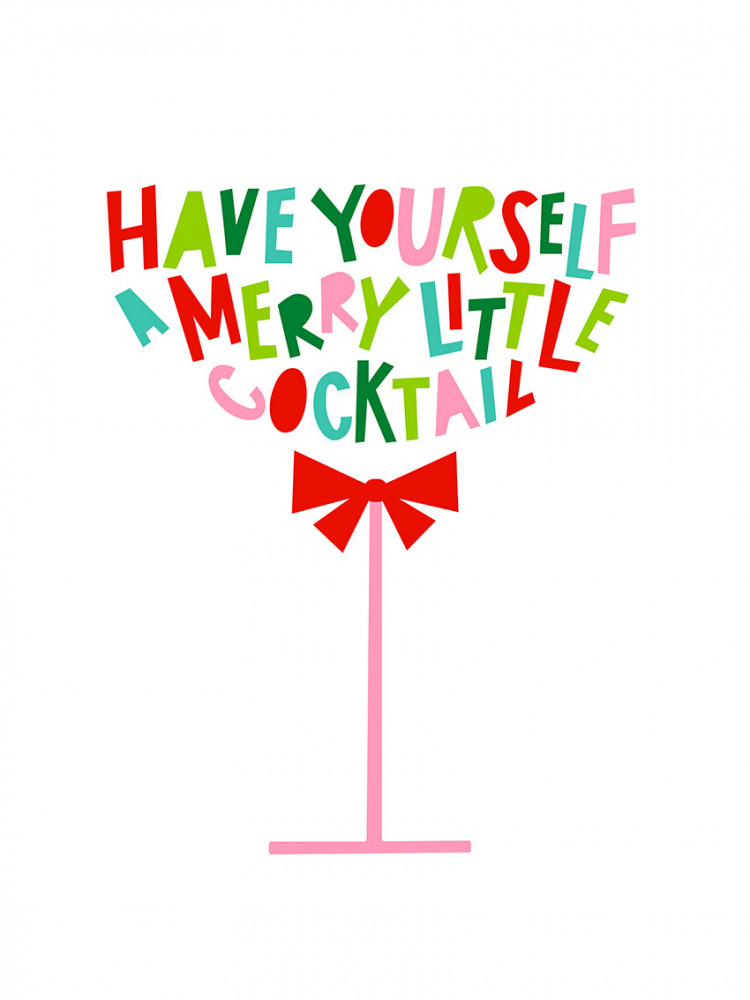 Merry Little Cocktail Glass by Dominique Vari — canvas wall art
