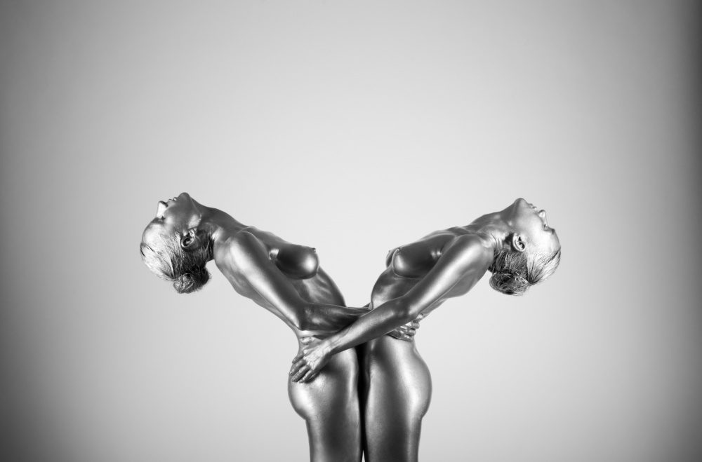 Graceful Silver Figures by Arkadiusz Branicki — canvas wall art
