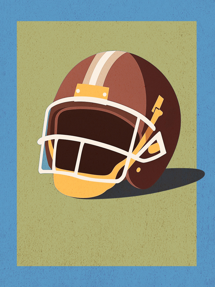 Classic Football Helmet by Old Artists Studio IV — canvas wall art