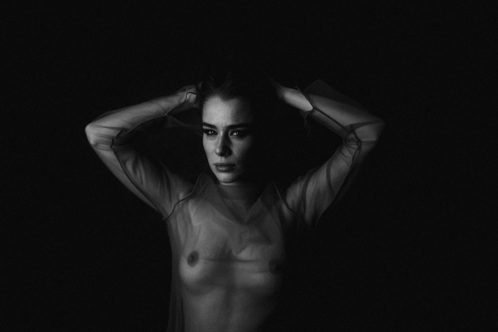 Sensual Dark Portrait by Samuel Sleziak — canvas wall art