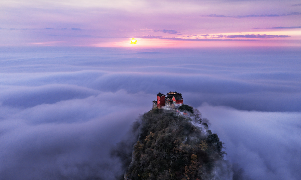 Sacred Mountain Dawn by Dennis Zhang — canvas wall art