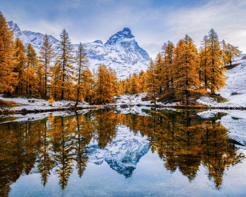 Autumn Alpine Lake Reflection by Chuan Chen APA — canvas wall art