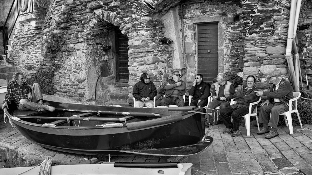 Old Friends by the Boat by mihai ian nedelcu — canvas wall art