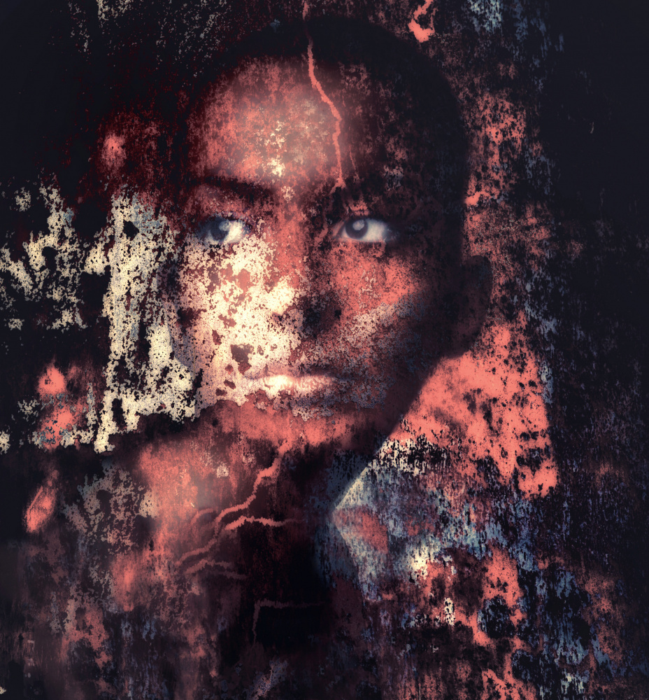 Enigmatic Grunge Portrait by Harry Verschelden — canvas wall art