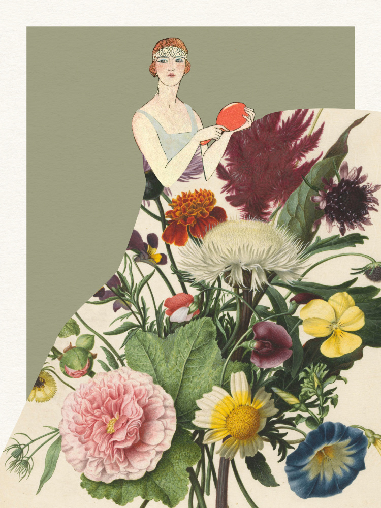 Flapper Floral Fashion by Wild Violets — canvas wall art