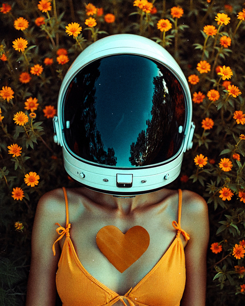 Dreamy Astronaut in Bloom by Tyler McAuley — canvas wall art