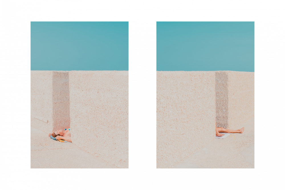 Summer Beach Geometry by Roberto Ruoli — canvas wall art
