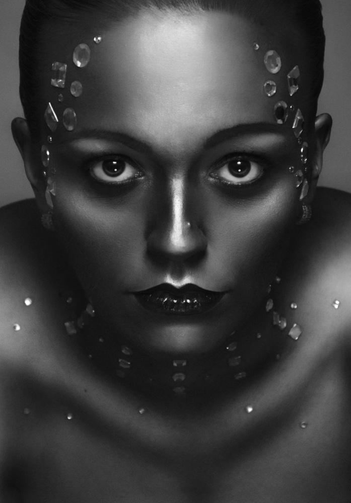 Intense Jeweled Gaze by Jozef Kiss — canvas wall art