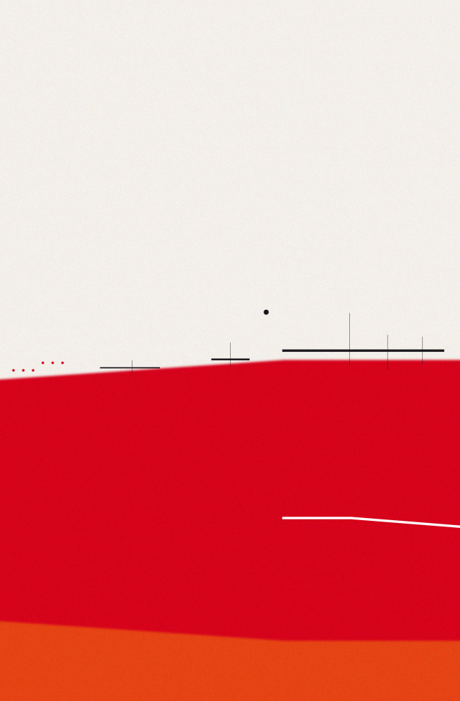 Minimal Red Horizon by Rafa Mateo — canvas wall art