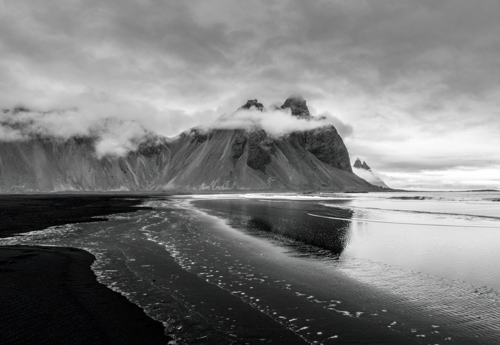 Black Sand Mountain Reflection by Ariel Ling — canvas wall art