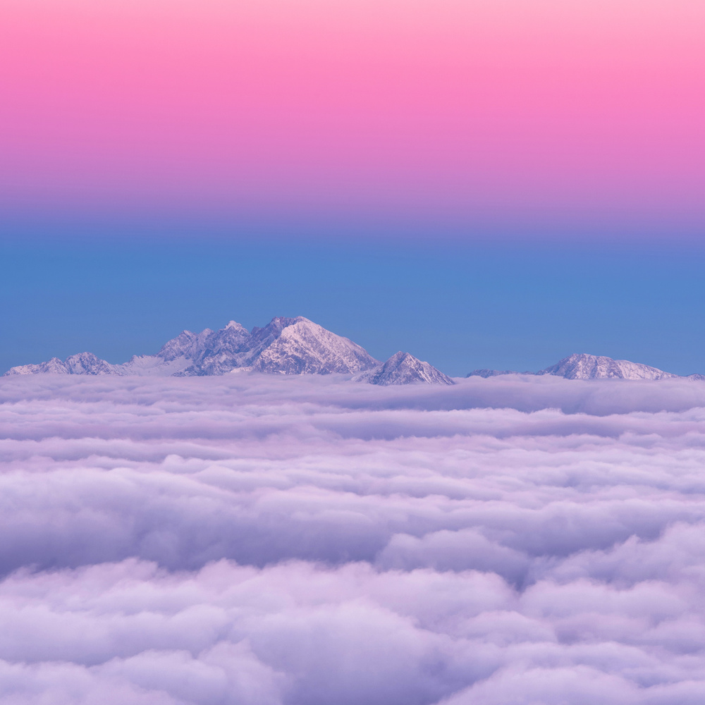 Dreamy Peaks Above Clouds by Ales Krivec — canvas wall art