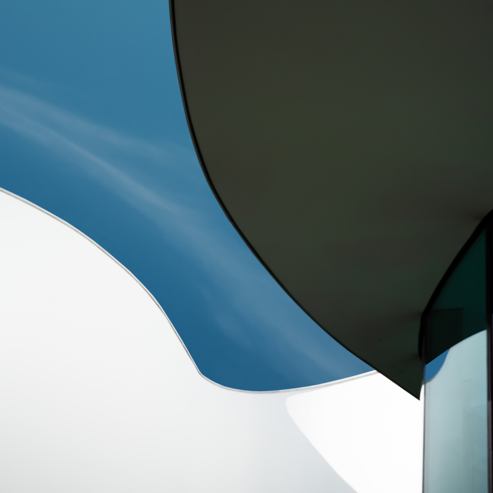Blue Architectural Curves by Luc Vangindertael (laGrange) — canvas wall art