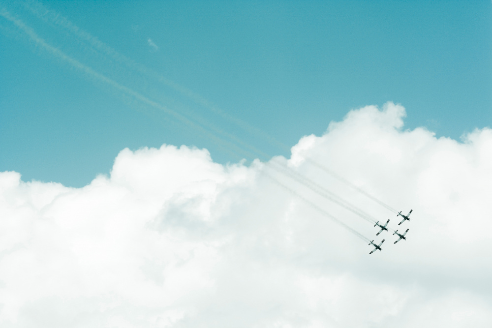 Formation Flying Above Clouds by Tal Paz-Fridman — canvas wall art